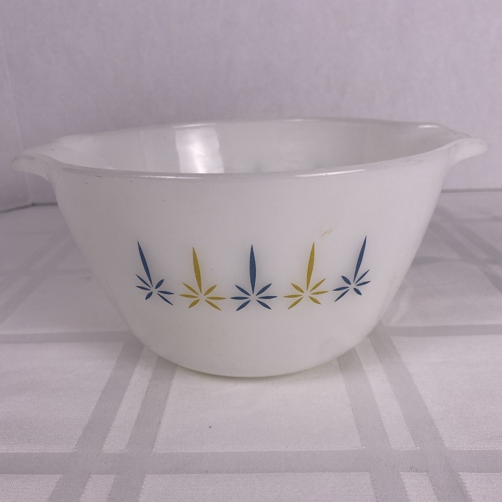 Anchor Hocking Fire King Candle Glow 2 Handle Mixing Bowl Serving Dish 7"